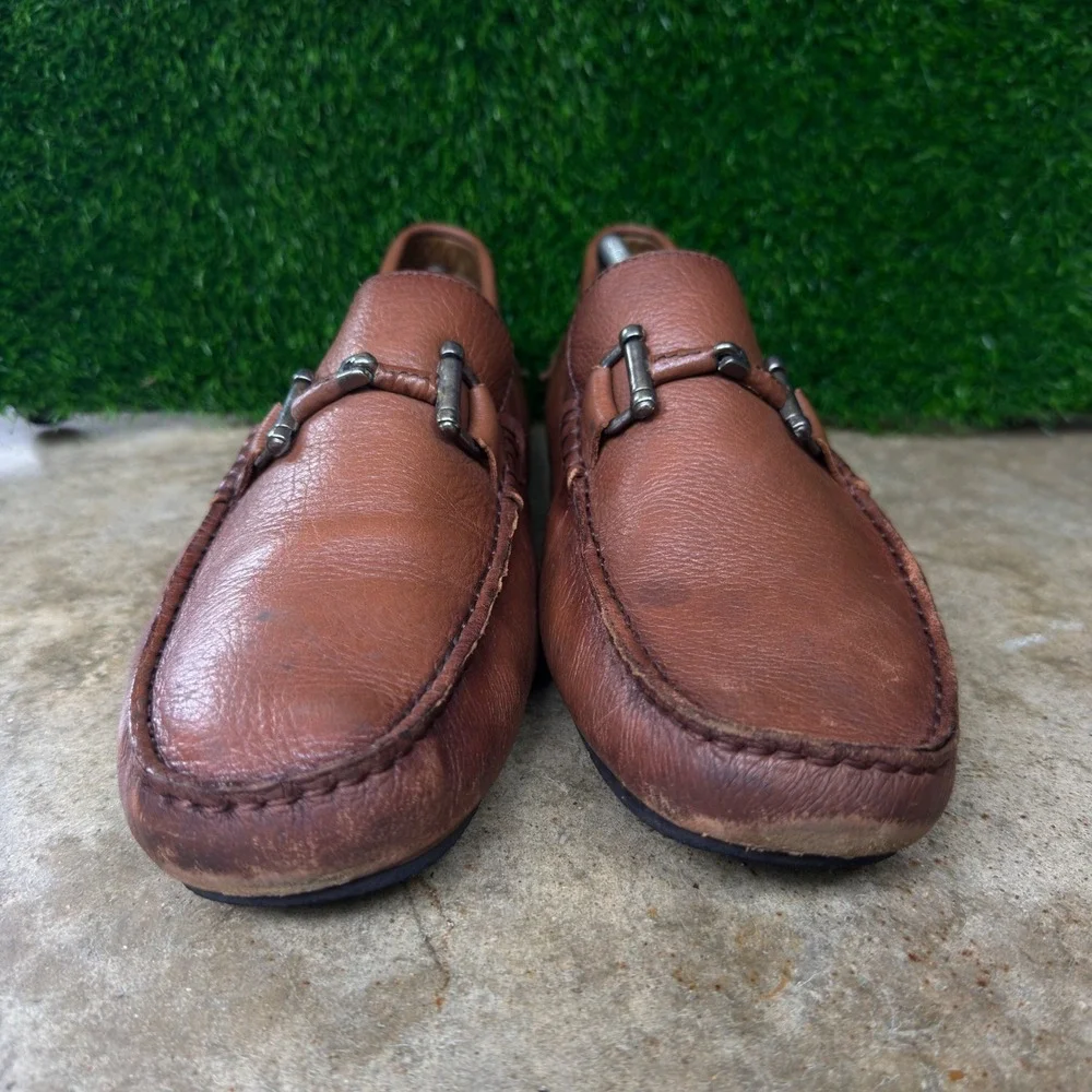 Vintage 90s Cole Haan Loafers Bit Driving Shoes Brown 12M AC-3312